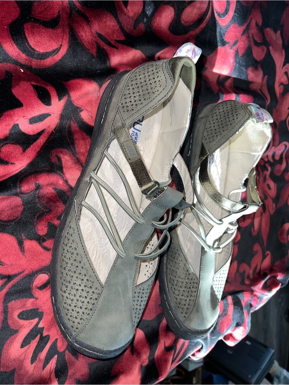 JBU Olive Green Women's Strappy Comfort Flats